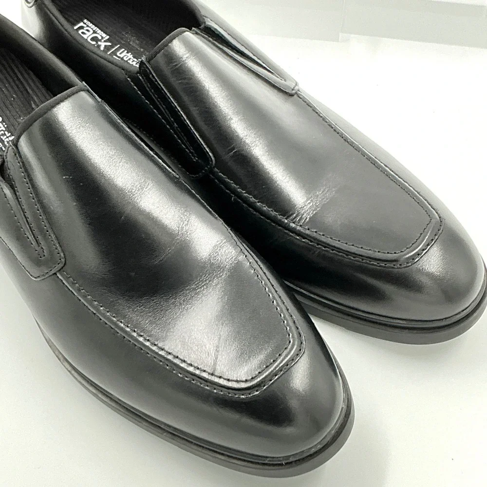 Nordstrom Rack Mens Size 13 Slip On Loafer Black Leather Ortholite NEW MSRP $60